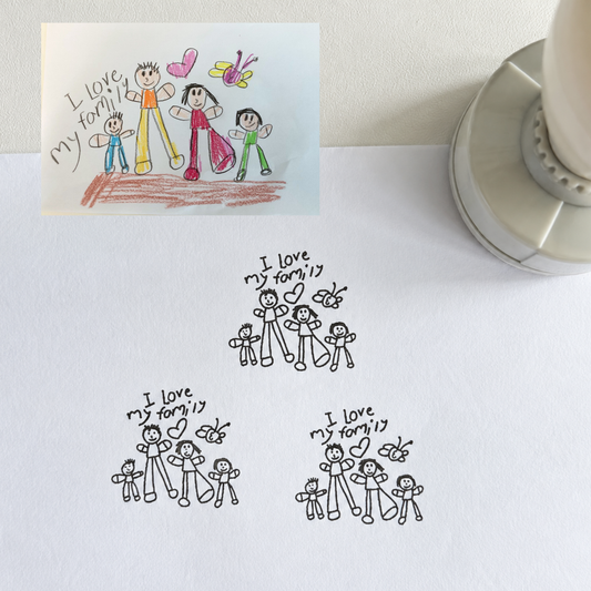 Child's Drawing Family Portrait Stamp