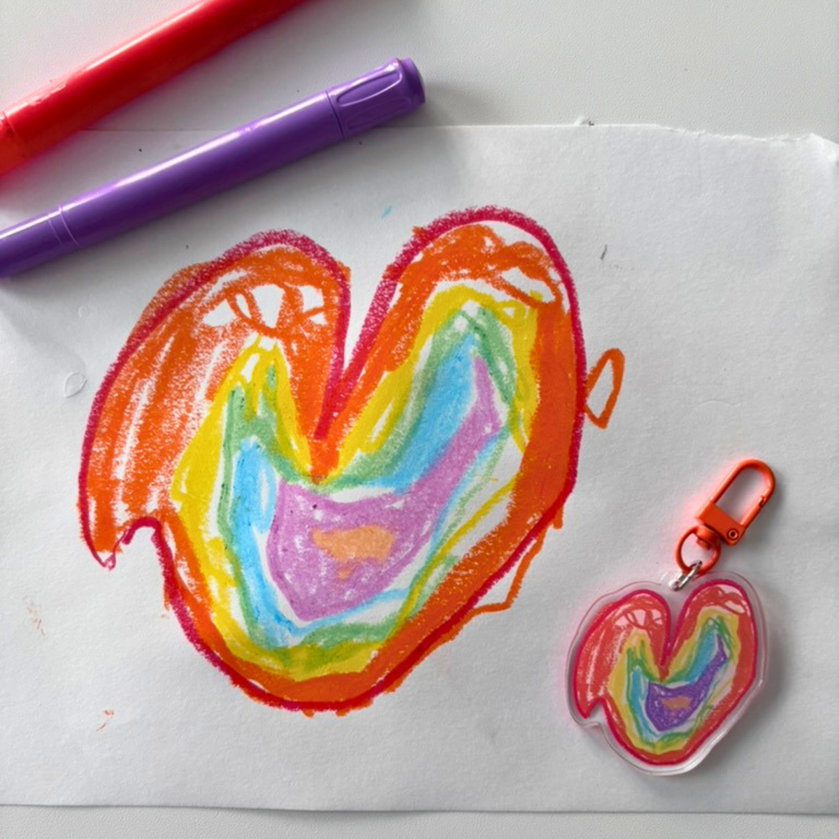 Child’s Drawing Acrylic Keychain