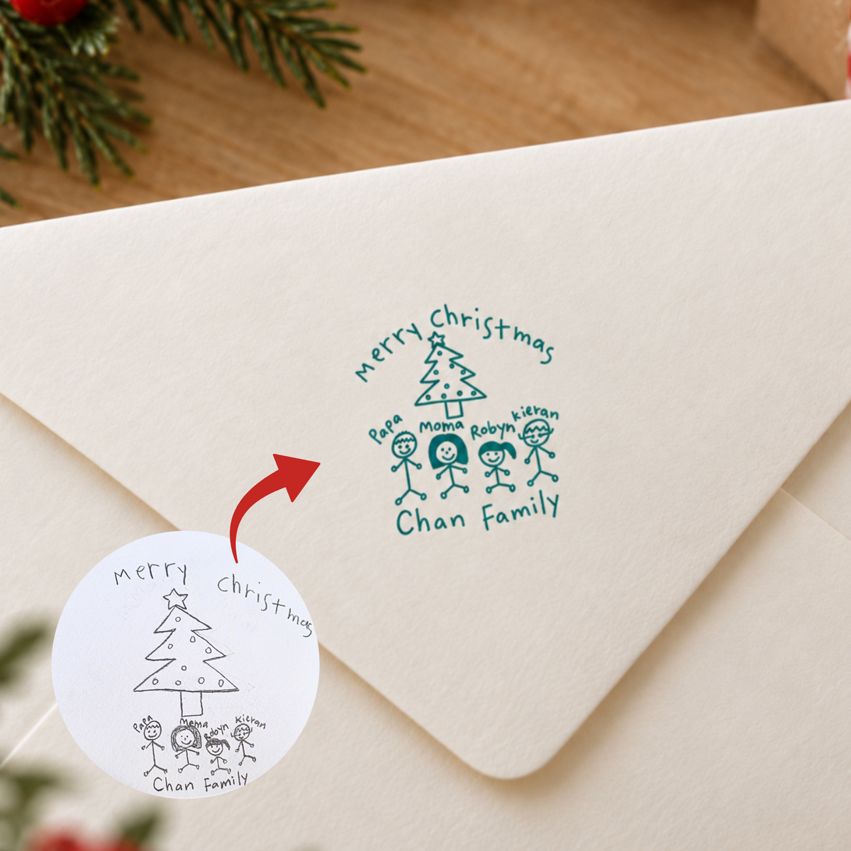 Custom Christmas Doodle Stamp