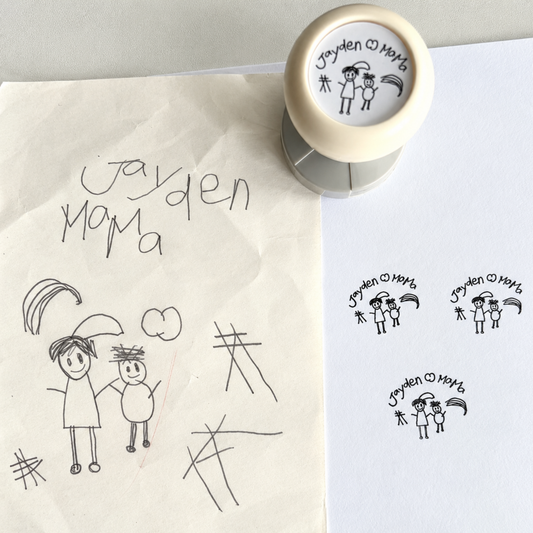 Child's Drawing Family Portrait Stamp